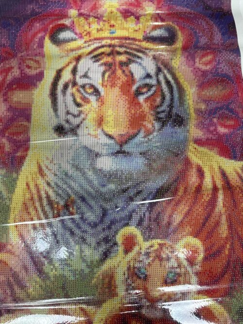 Mama und Baby Tiger mit Krone - Eckige AB Steine - 40x80cm - 60 Farben – Bild 4