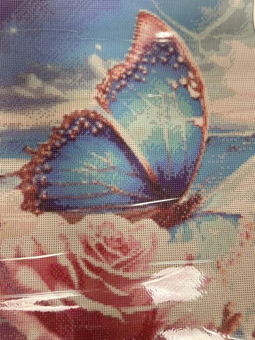 Blauer Schmetterling am Meer - Eckige AB Steine - 40x65cm - 55 Farben – Bild 4