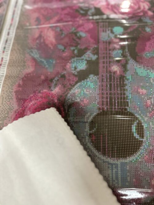 Blaue Gitarre in Rosen - Eckige AB Steine - 40x60cm - 50 Farben – Bild 6