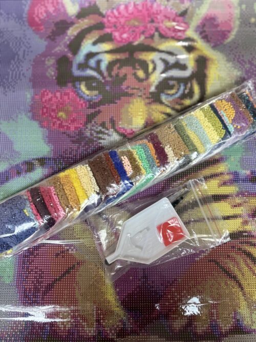 Blumen Babytiger - Eckige AB Steine - 40x50cm - 45 Farben – Bild 3