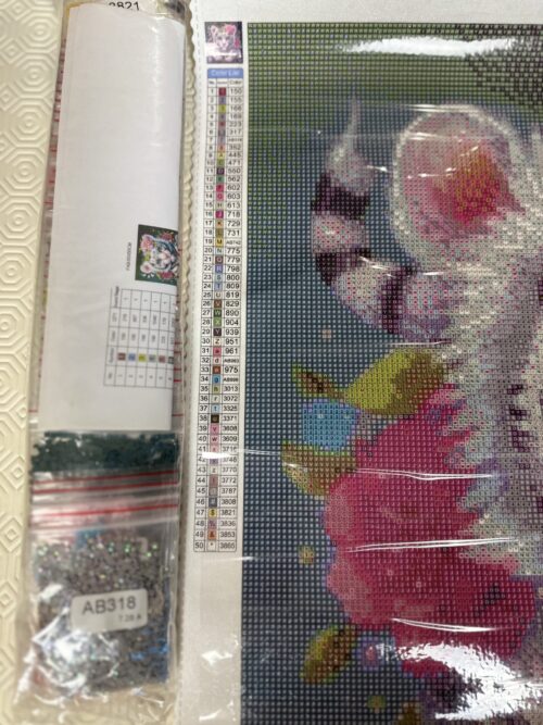 Weißer verblumter Babytiger - Eckige AB Steine - 50x50cm - 50 Farben – Bild 5