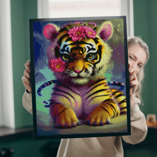 Blumen Babytiger - Eckige AB Steine - 40x50cm - 45 Farben – Bild 7