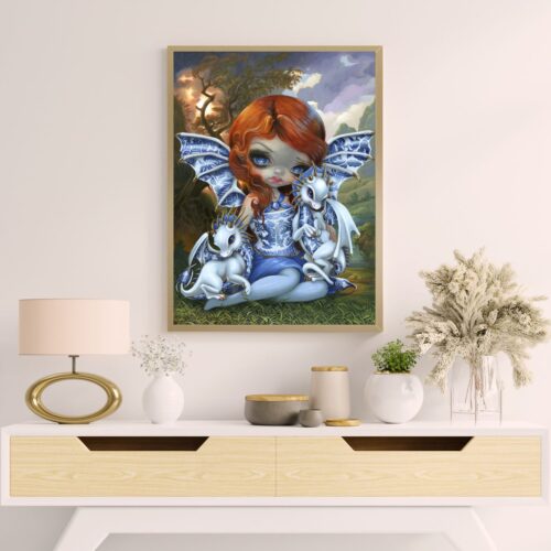 Jasmine Becket Griffith - Blue Willow Dragonlings - 70x95cm – Bild 2