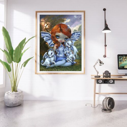 Jasmine Becket Griffith - Blue Willow Dragonlings - 70x95cm – Bild 3