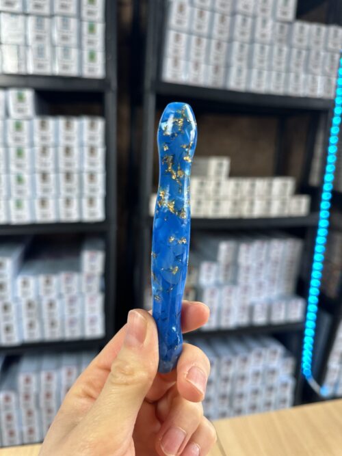 Ergo Stift "Blau Gold" - 5 Metallaufsätze