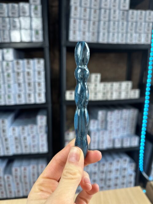 Ergo Stift "Blau Schwarz gestriffen" - 11 Metallaufsätze