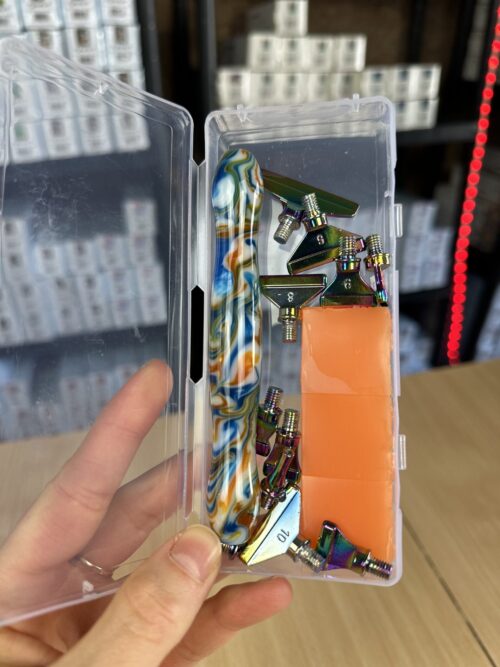 Ergo Stift "Wellen Orange Blau" - 11 Metallaufsätze – Bild 2