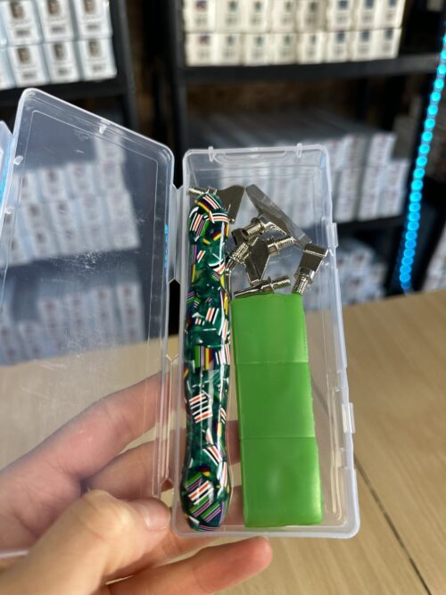 Ergo Stift "Bunt gemischt Grün" - 6 Metallaufsätze – Bild 2
