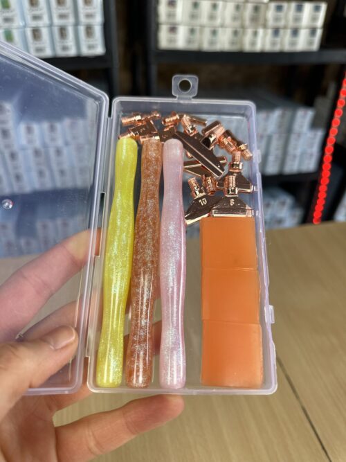 Ergo Stifte schmal - 3er Set "Rosa Orange Gelb" - 12 Metallaufsätze – Bild 2