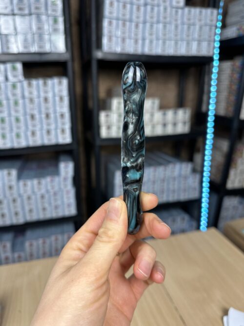 Ergo Stift "Wellen Petrol Grün Schwarz" - 6 Metallaufsätze