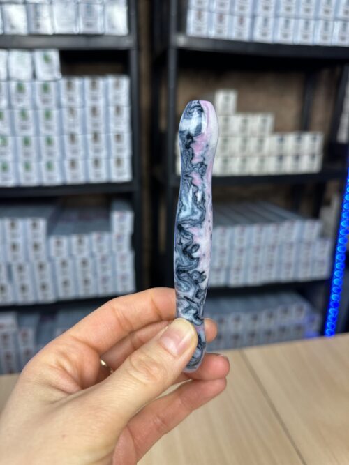 Ergo Stift "Marmor Rosa Grau Weiß" - 10 Metallaufsätze