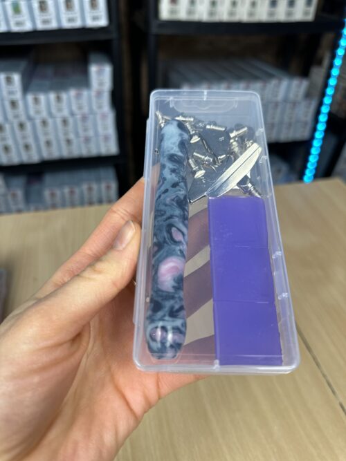 Ergo Stift "Marmor Rosa Grau Weiß" - 10 Metallaufsätze – Bild 4
