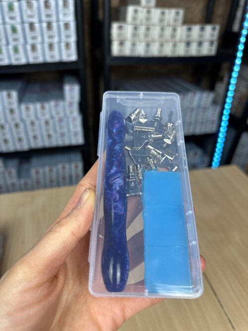 Ergo Stift "Wellen Blau Lila" - 11 Metallaufsätze – Bild 4