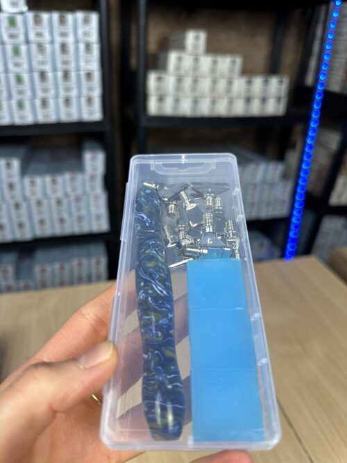 Ergo Stift "Wellen Ozean Blau" - 11 Metallaufsätze – Bild 3