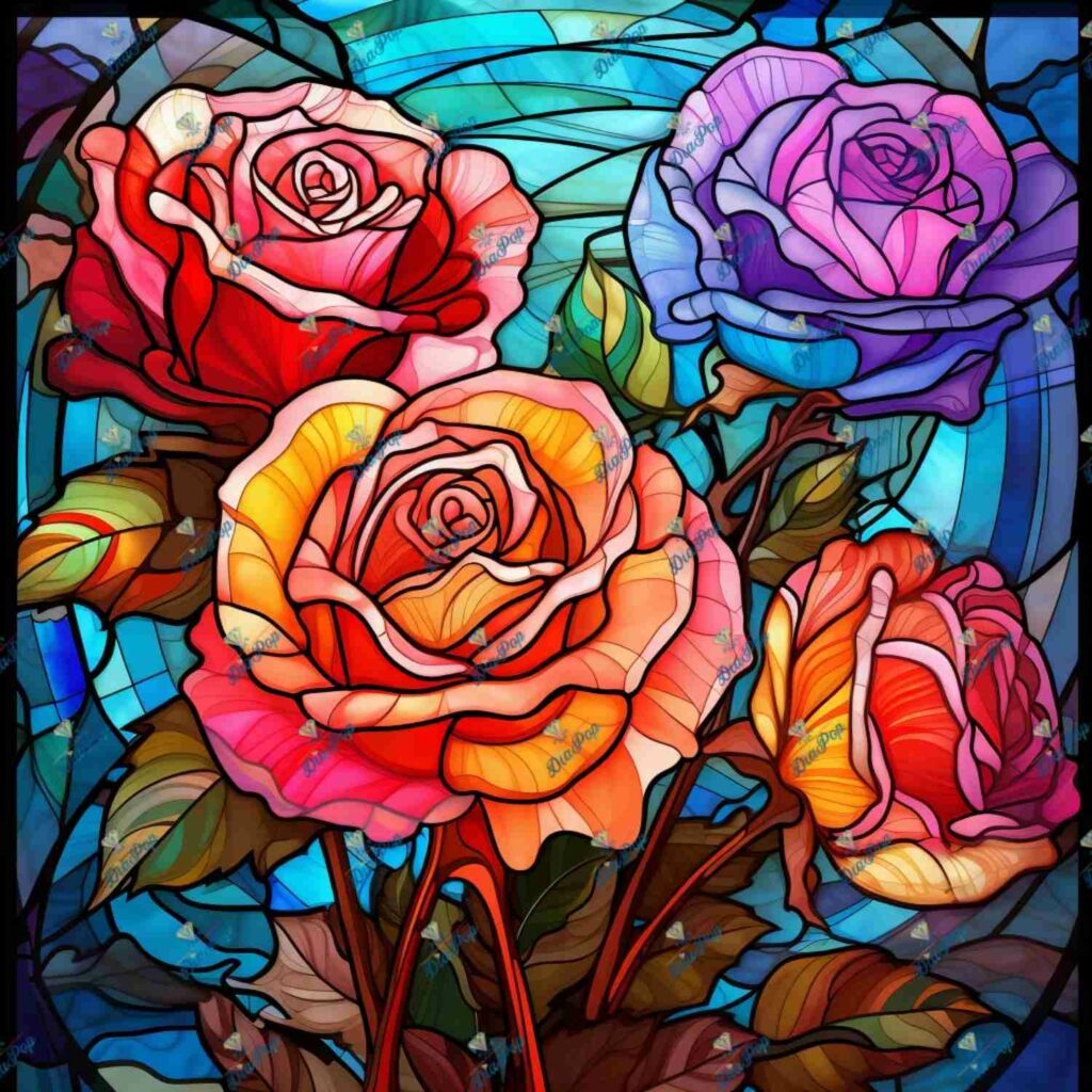 DIAPOP - Buntglas Rosen