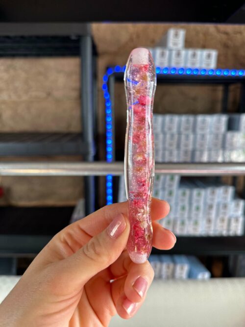 Ergo Stift "Blumen Hellrosa" - 6 Plastikaufsätze – Bild 3
