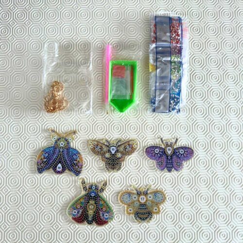 DIY Diamond Painting Schlüsselanhänger - Insekten - 5 Stück - beidseitig paintbar – Bild 2