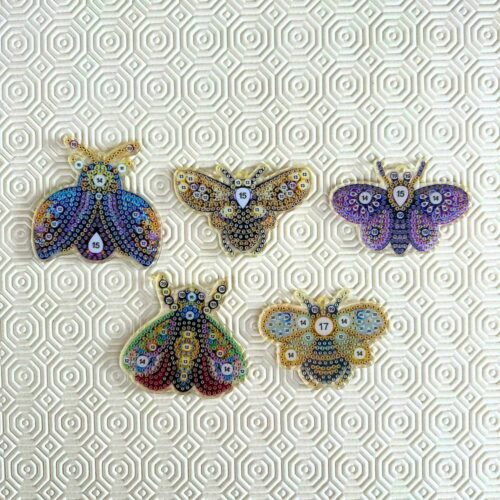 DIY Diamond Painting Schlüsselanhänger - Insekten - 5 Stück - beidseitig paintbar – Bild 3