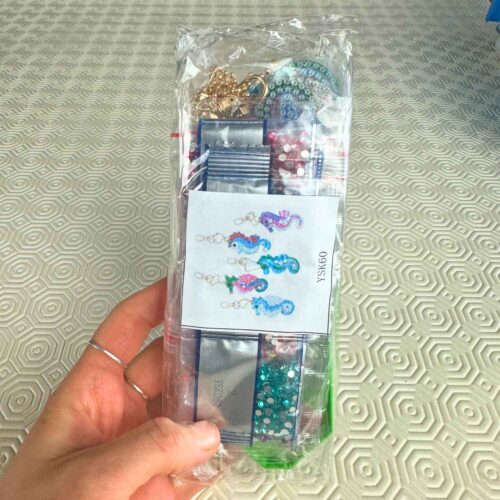 DIY Diamond Painting Schlüsselanhänger - Seepferdchen - 5 Stück - beidseitig paintbar – Bild 6