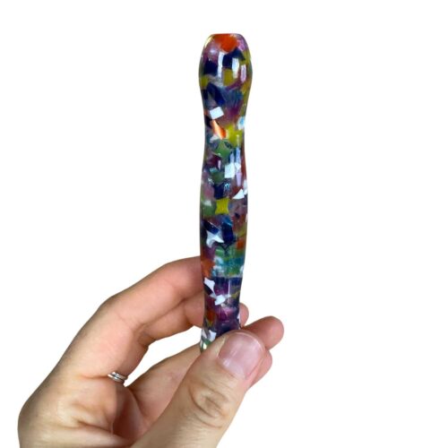 Ergo Stift "Marshmallow Kaugummi Glitzer Bunt" - 5 Metallaufsätze