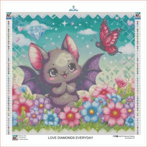 Tiki Diamonds - Fledermaus Sally - 50x50cm - Eckige Harzsteine – Bild 3