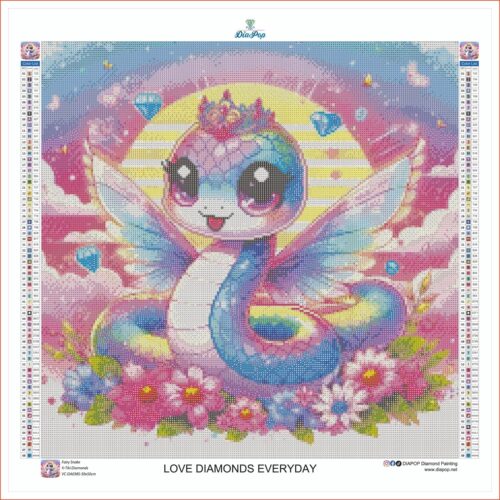 Tiki Diamonds - Fairy Snake - 50x50cm - Eckige Harzsteine – Bild 3