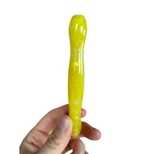 Ergo Stift "Marshmallow Glitzer Gelb" - 5 Metallaufsätze – Bild 2