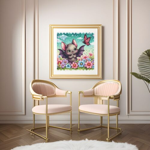 Tiki Diamonds - Fledermaus Sally - 50x50cm - Eckige Harzsteine – Bild 4