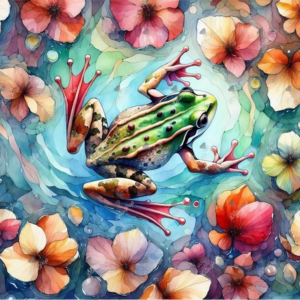 Tiki Diamonds - Frosch im Blumenmeer
