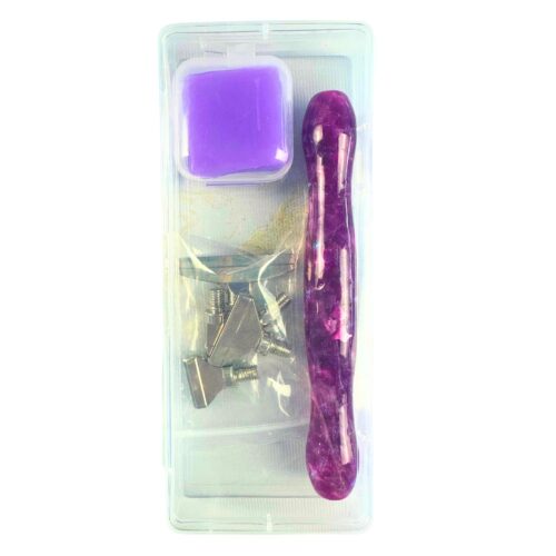 Ergo Stift "Amethyst-Träume" - 5 Metallaufsätze – Bild 3