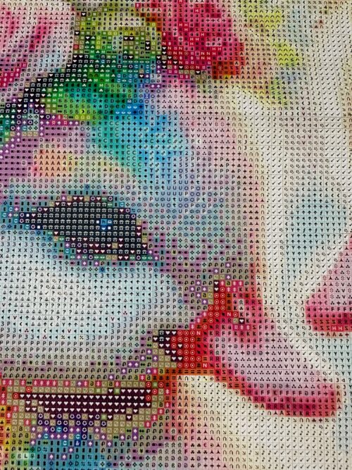 Sandrietta - Rosenträume im Feenweiher - 60x60cm - 120 Farben - Eckige Harzsteine + Mix aus Sondersteinen – Bild 5