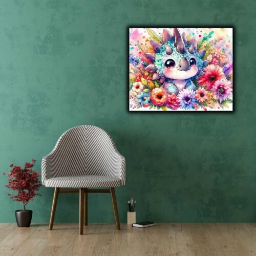 Tiki Diamonds - Prehistoric dinosaur in the sea of ​​flowers – Bild 2