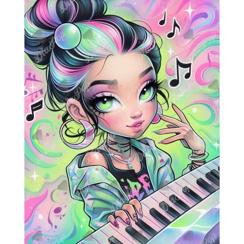 Amaris - Numixie Keyboard Fun - 40x50cm - Eckige Harzsteine