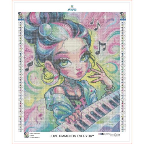 Amaris - Numixie Keyboard Fun - 40x50cm - Eckige Harzsteine – Bild 3