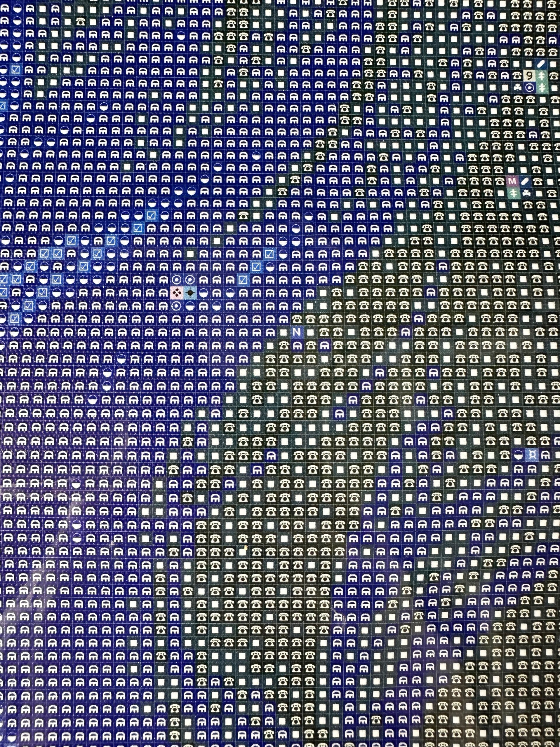 Traumpixxel - Die Träumerin des Mondlichts - 70x70cm - 80 Farben - Eckige Harzsteine + Mix aus Sondersteinen – Bild 8