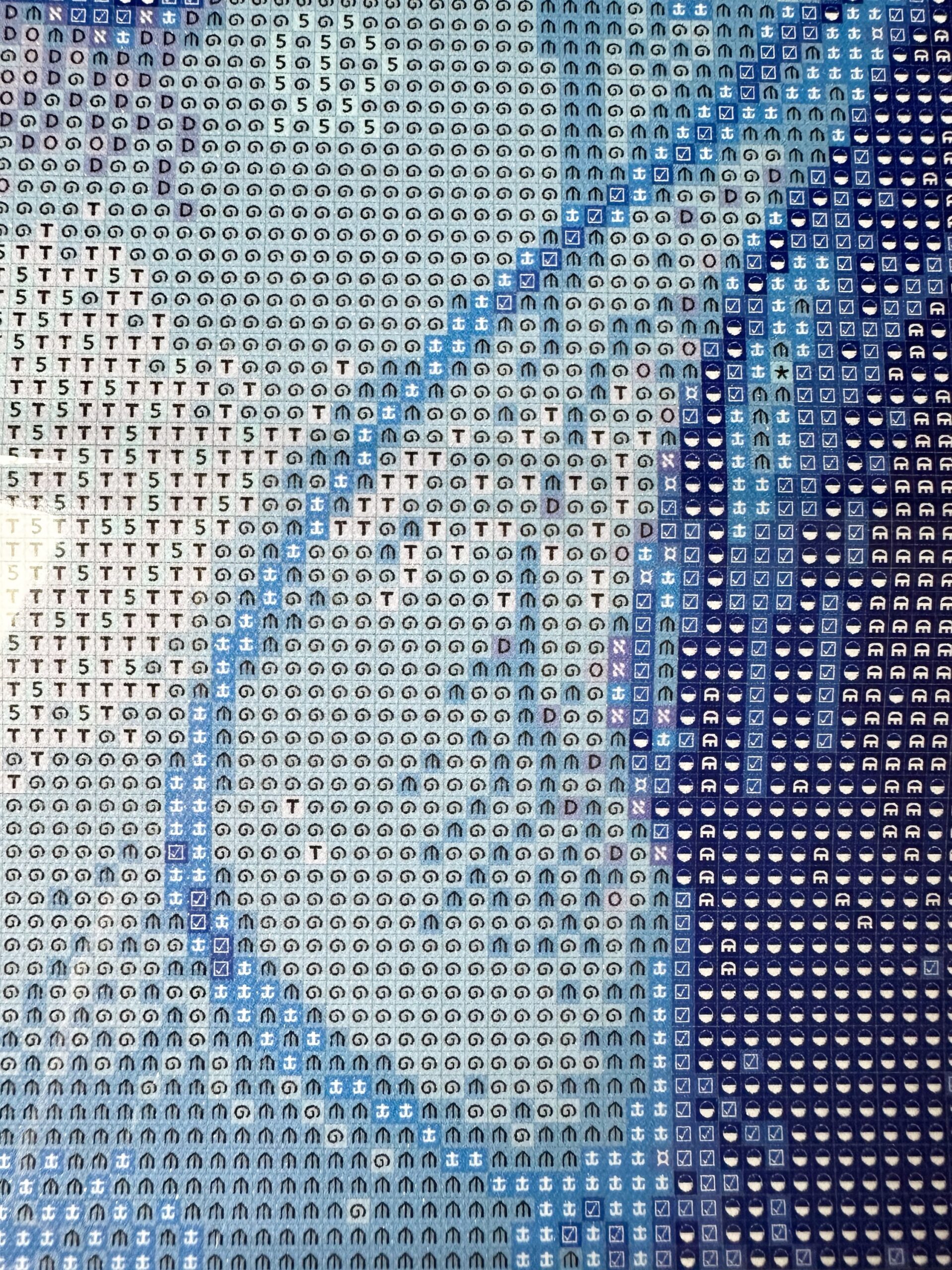 Traumpixxel - Die Träumerin des Mondlichts - 70x70cm - 80 Farben - Eckige Harzsteine + Mix aus Sondersteinen – Bild 7