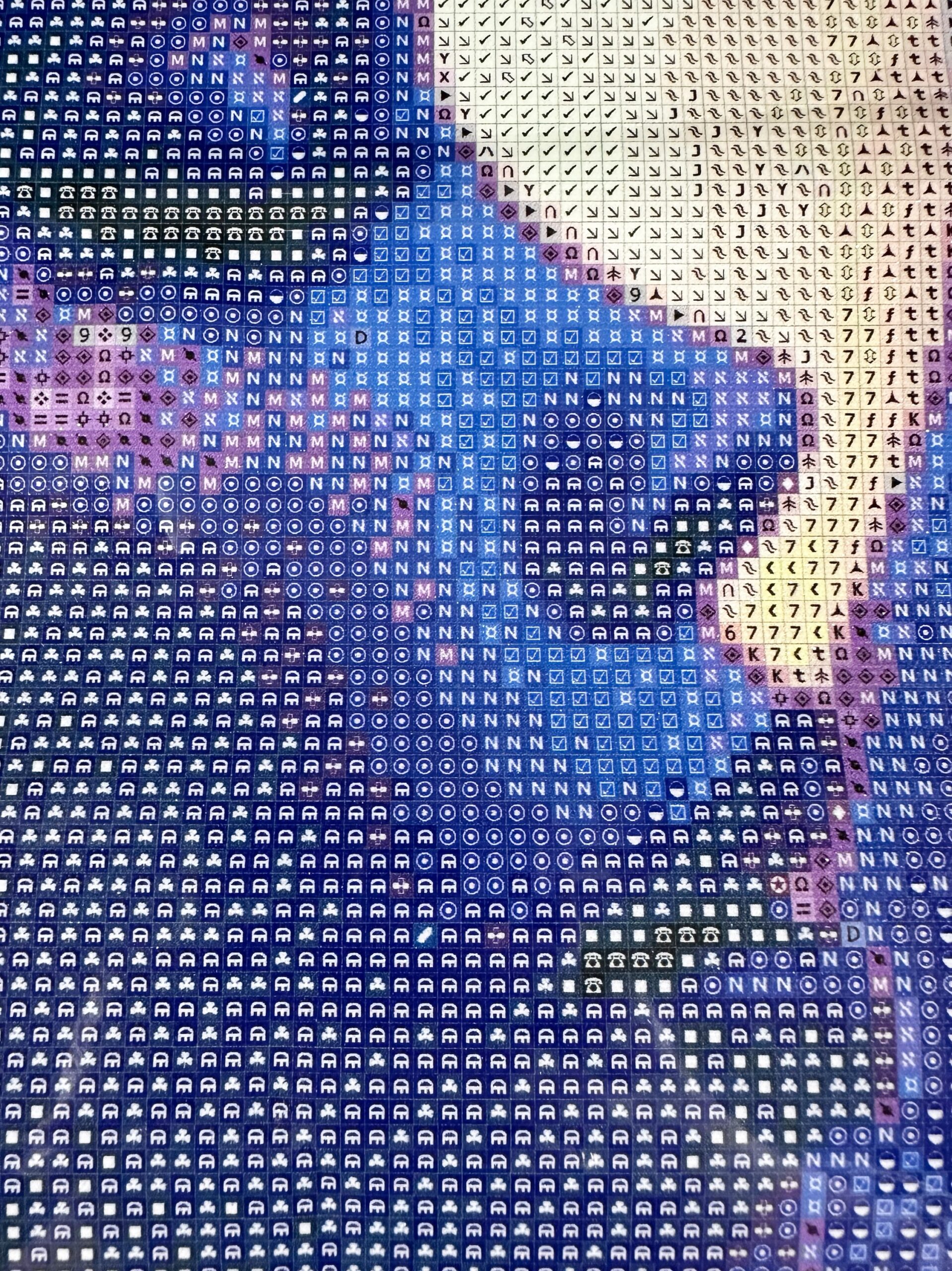 Traumpixxel - Die Träumerin des Mondlichts - 70x70cm - 80 Farben - Eckige Harzsteine + Mix aus Sondersteinen – Bild 6