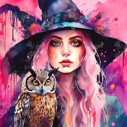 Andrea Gomoll-Wünsche (KI) - Mystic Witch mit Eule