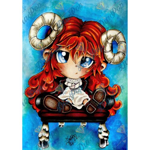 Kevin Teo'Art - Sternzeichen - Widder - 40x57cm - Eckige Harzsteine