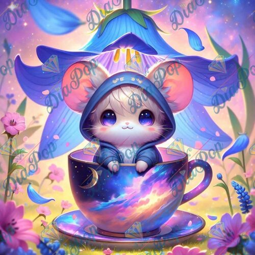Tiki Diamonds - Süße Maus in der Galaxie-Teetasse