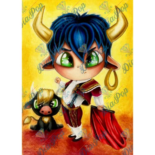 Kevin Teo'Art - Sternzeichen - Stier - 40x56cm - Eckige Harzsteine