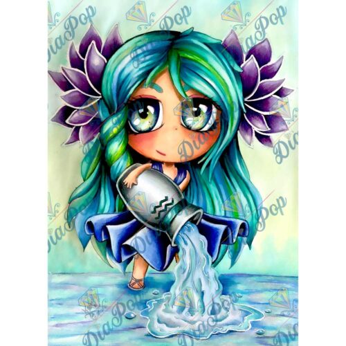 Kevin Teo'Art - Sternzeichen - Wassermann - 40x55cm - Eckige Harzsteine