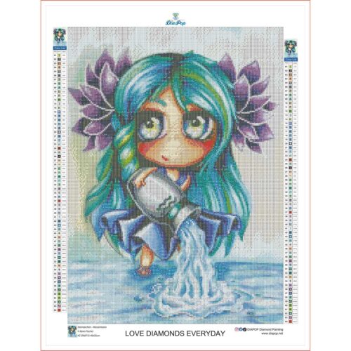 Kevin Teo'Art - Sternzeichen - Wassermann - 40x55cm - Eckige Harzsteine – Bild 3