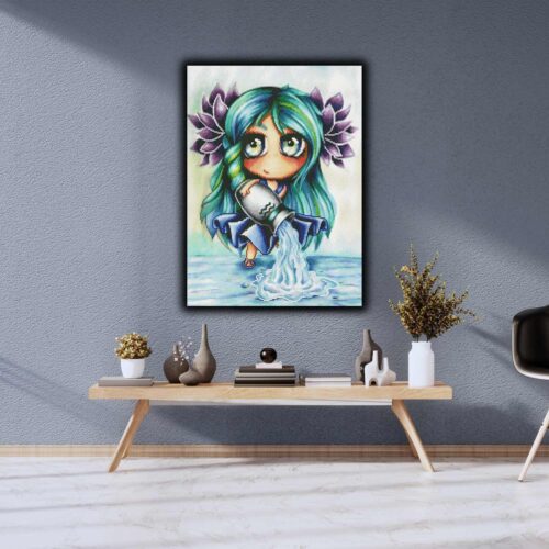 Kevin Teo'Art - Sternzeichen - Wassermann - 40x55cm - Eckige Harzsteine – Bild 4