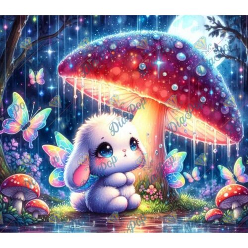 Bellarellas_Ai_Art - Das magische Häschen unterm Leuchtpilz