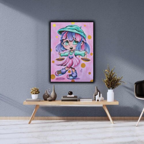 Kevin Teo'Art - Sternzeichen - Waage - 40x56cm - Eckige Harzsteine – Bild 4