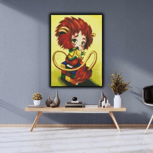 Kevin Teo'Art - Sternzeichen - Löwe - 40x56cm - Eckige Harzsteine – Bild 4