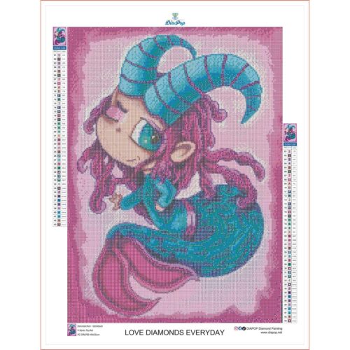 Kevin Teo'Art - Sternzeichen - Steinbock - 40x55cm - Eckige Harzsteine – Bild 3