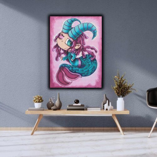 Kevin Teo'Art - Sternzeichen - Steinbock - 40x55cm - Eckige Harzsteine – Bild 4