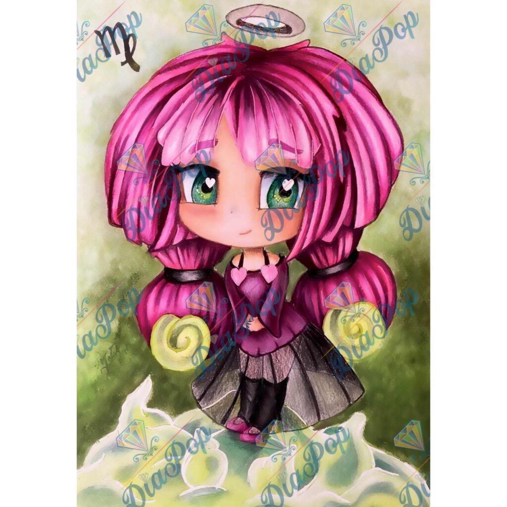 Kevin Teo'Art - Sternzeichen - Jungfrau - 40x57cm - Eckige Harzsteine